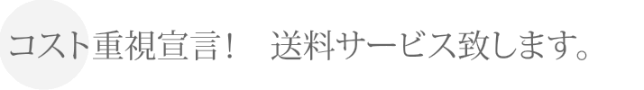 コスト重視宣言！　送料サービス致します。